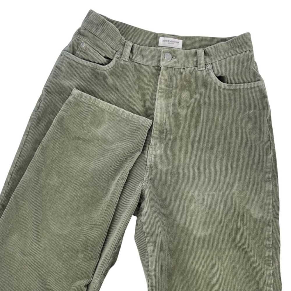 VTG Jones New York Sport Corduroy‎ Pants Women 10* Sage Green High Rise Straight